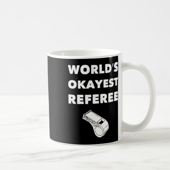 Funny Referee S - World's Okayest Referee - Black Kaffemugg (Höger)