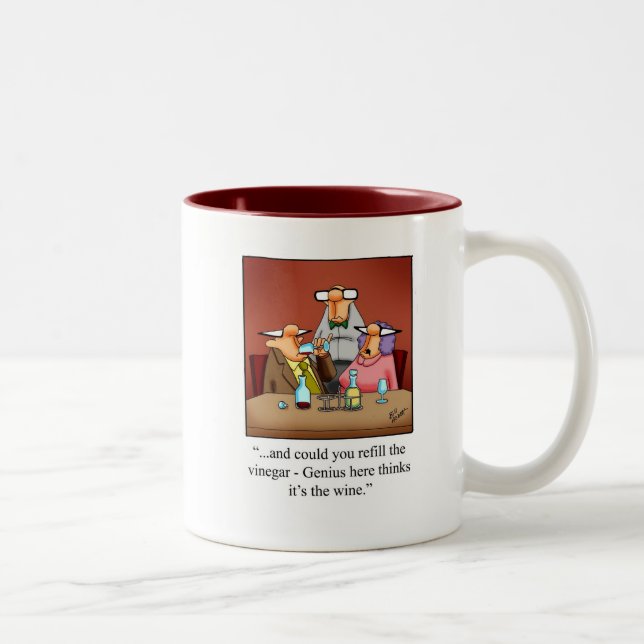 Funny "Refill The Vinegar" Wine Humor Mug Två-Tonad Mugg (Höger)