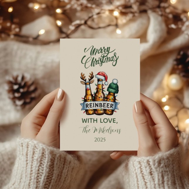 Funny Reinbeer Christmas Julkort (Skapare uppladdad)