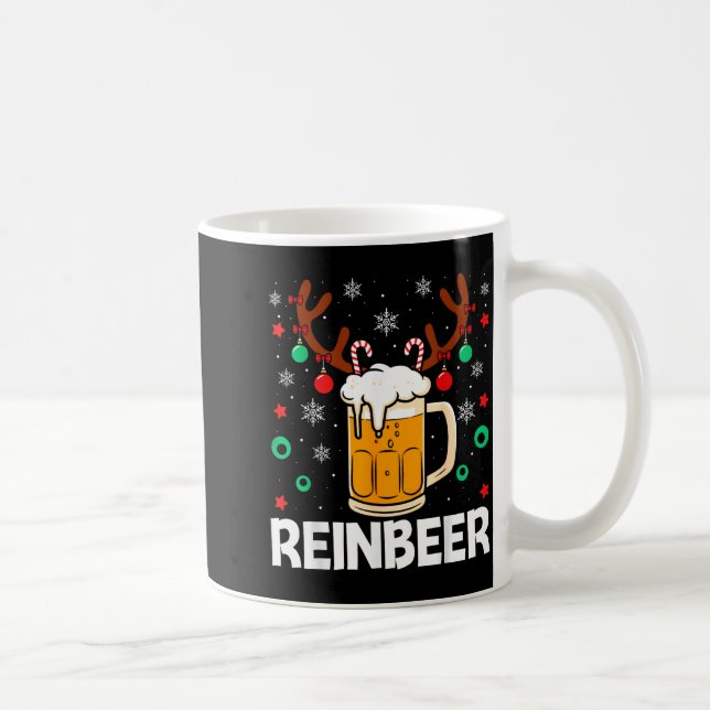 Funny Reinbeer Winedeer Beer Wine Matching Couples Kaffemugg (Höger)