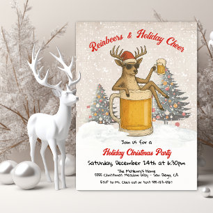 Funny Reinbeers och Helgdag Cheer jul Party Inbjudningar