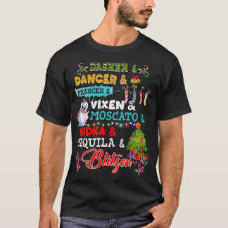 Funny Reindeer Alcohol Namn jul Party Drink T Shirt