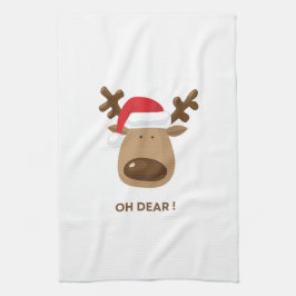 Funny Reindeer Christmas Holiday Teachers Gift  Kökshandduk