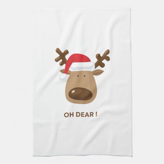 Funny Reindeer Christmas Holiday Teachers Gift  Kökshandduk (Vertikal)