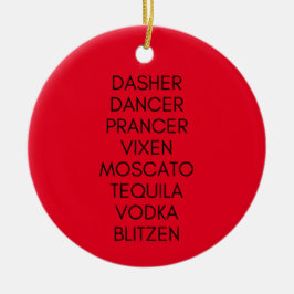 Funny Reindeer Drinking Namn Ornament