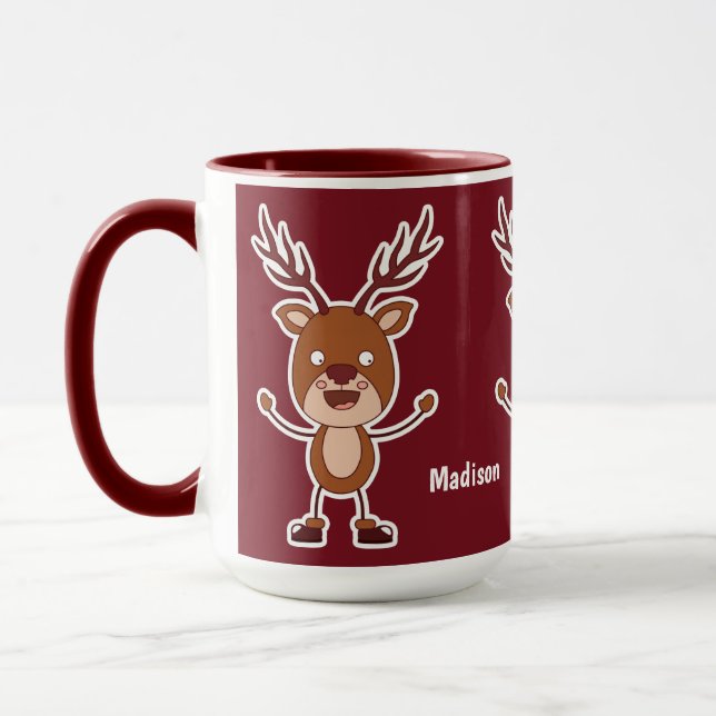 Funny Reindeer, eget namn mugg (Vänster)