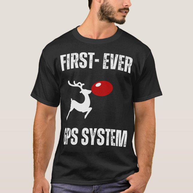 Funny Reindeer Gps System T Shirt (Framsida)