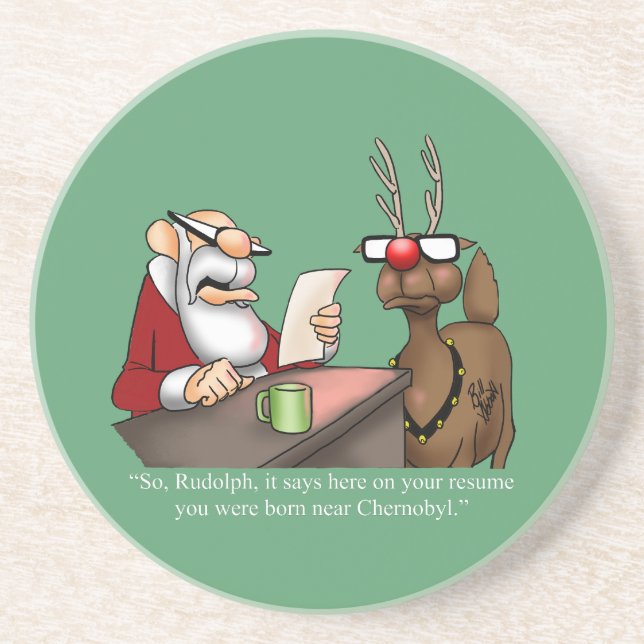 Funny Reindeer Humor Helgdag Underlägg Gift (Framsidan)