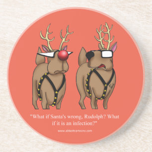 Funny Reindeer Humor Helgdag Underlägg Gift