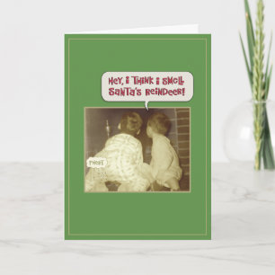 Funny Reindeer jul Helgkort