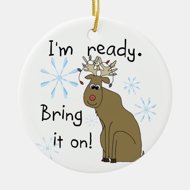 Funny Reindeer Keepsak Ornament (Framsidan)
