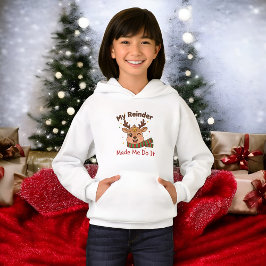 Funny Reindeer Made Me Do It Cute Xmas Humour T Shirt