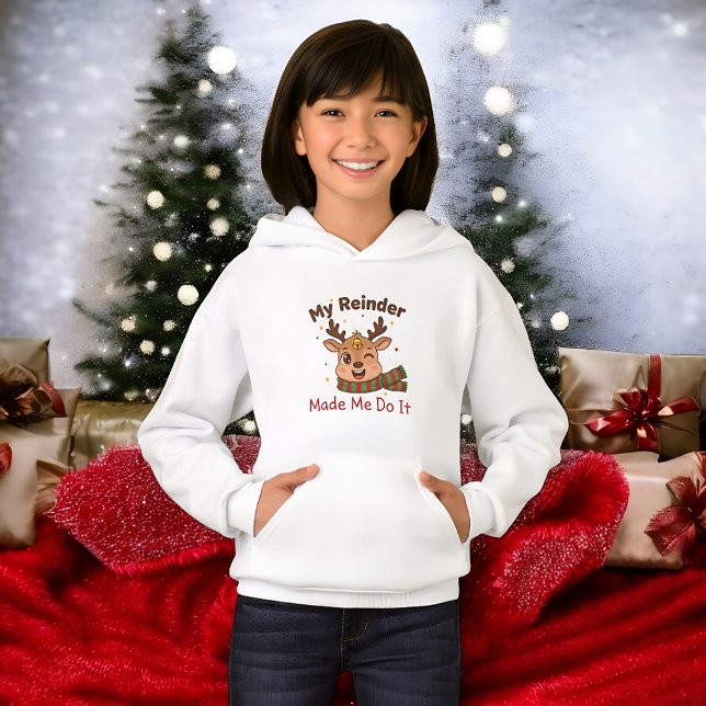 Funny Reindeer Made Me Do It Cute Xmas Humour T Shirt (Skapare uppladdad)