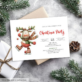 Funny Reindeer minimalist modern party invitation Inbjudningar