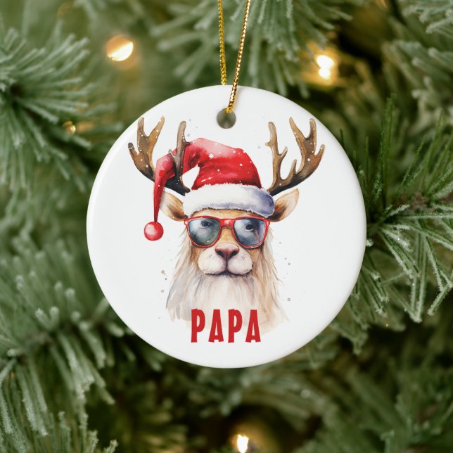 Funny Reindeer Pappa Personlig Ornament (Träd)