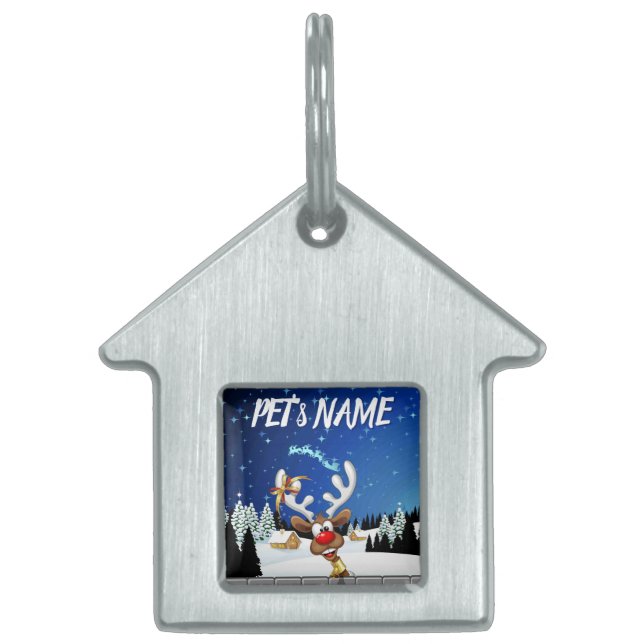 Funny Reindeer Peeking Christmas Meme  ID-bricka Husdjur (Framsidan)