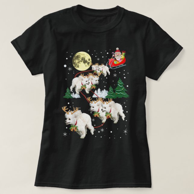 Funny Reindeer Poodles Xmas Christmas Dog Lovers G T Shirt (Design framsida)