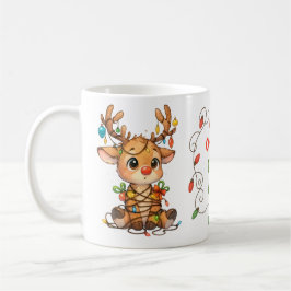 Funny Reindeer Stuck in Christmas Lights Mug Kaffemugg