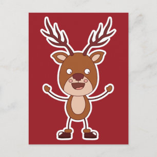 Funny Reindeer-vykort Vykort