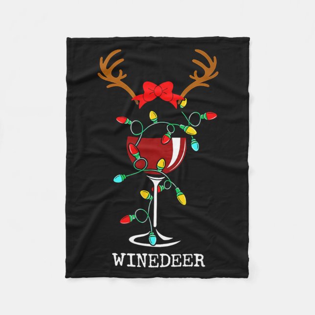 Funny Reindeer Winedeer Reinbeer Matching Couples  Fleecefilt (Framsidan)