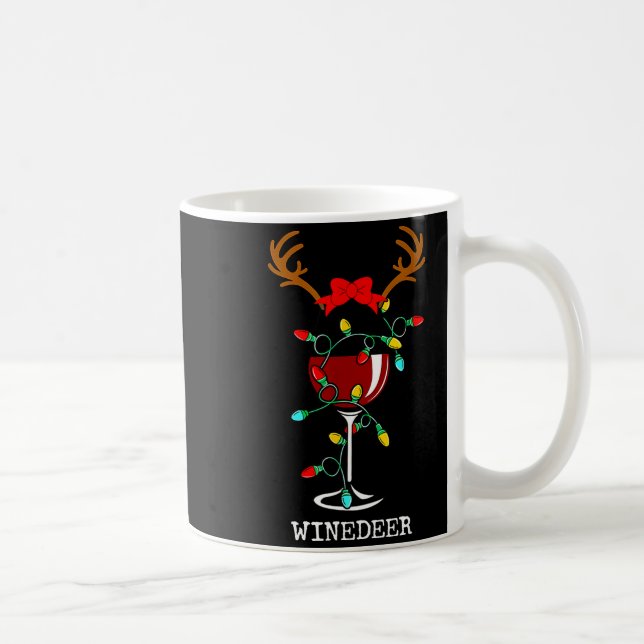 Funny Reindeer Winedeer Reinbeer Matching Couples  Kaffemugg (Höger)