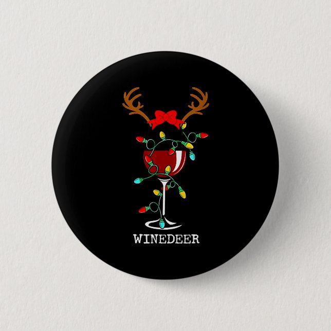 Funny Reindeer Winedeer Reinbeer Matching Couples  Knapp (Framsida)
