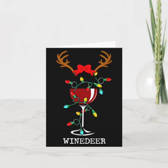 Funny Reindeer Winedeer Reinbeer Matching Couples  Kort (Framsida)