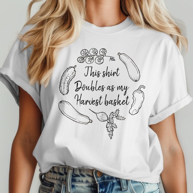 Funny Relatable Garden Humor Veggie Harvest Doodle T Shirt (Skapare uppladdad)