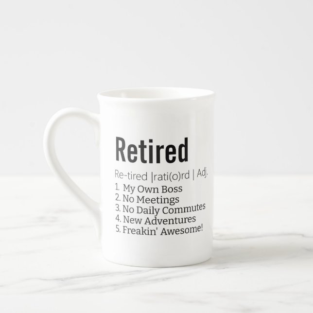 Funny Reless Definition Gift for Pension Gag Benporslin Mugg (Vänster)