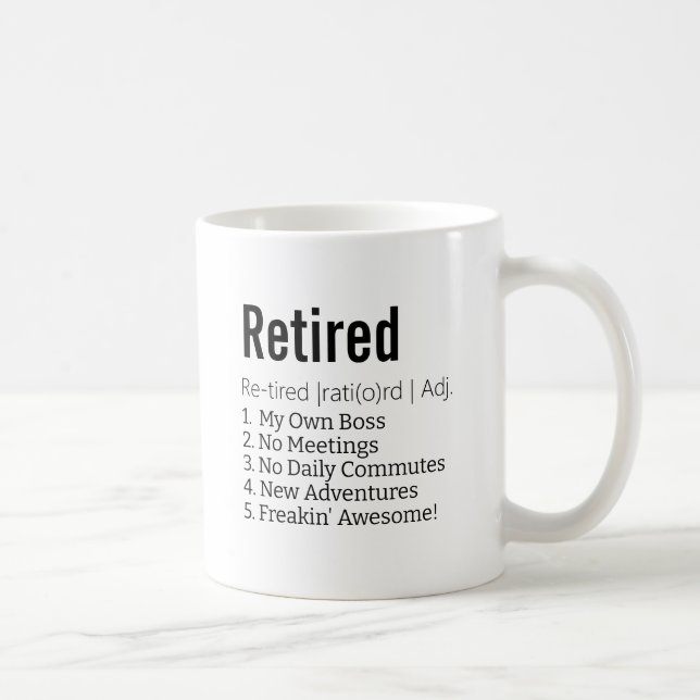 Funny Reless Definition Gift for Pension Gag Kaffemugg (Höger)