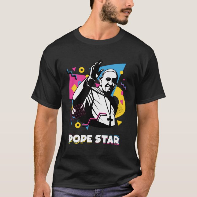 Funny Religiösa Tshirts För manar - Popestar - Lön (Framsida)