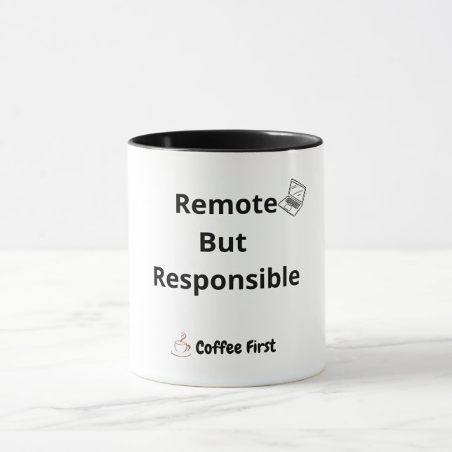 Funny Remote Work Mug for Office Coworkers Mugg (Center)