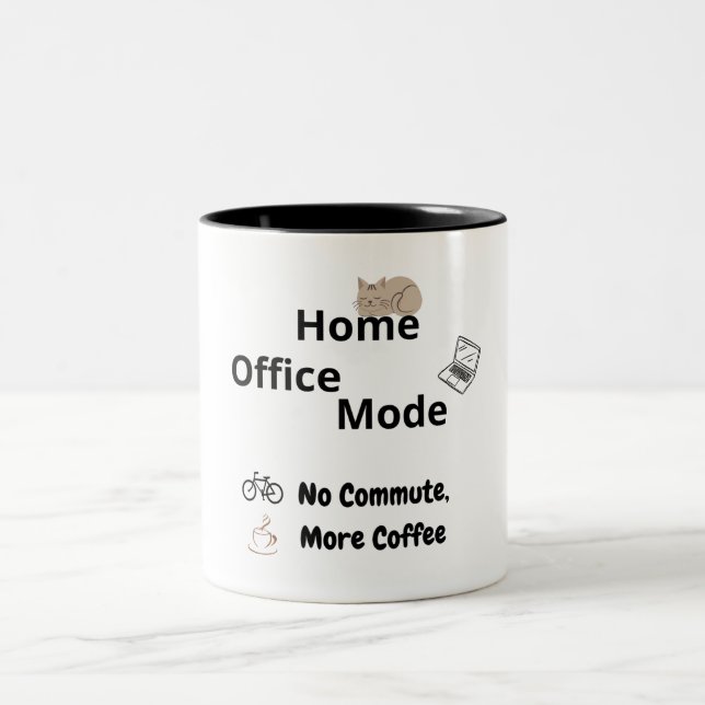 Funny Remote Work Mug for Office Coworkers Två-Tonad Mugg (Center)