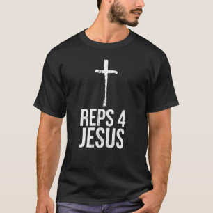Funny Reps 4 Jesus Gym viktlyftande T Shirt
