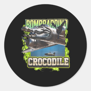 Funny Reptile Bombardiro Crocodilo Brain Rot, Stup Runt Klistermärke