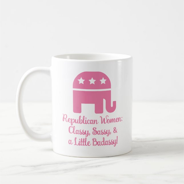 Funny Republican Women Kaffemugg (Vänster)