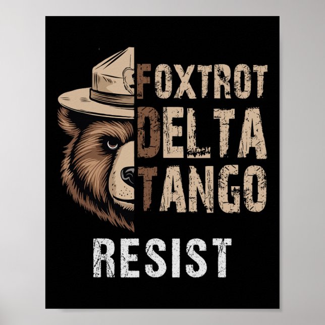 Funny Resist Bear Foxmachta Delta Tangos Funny Res Poster (Framsidan)