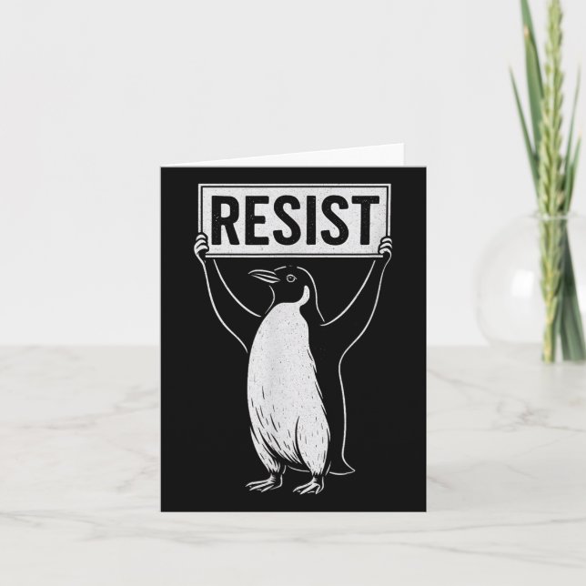 Funny Resistent Penguin Activism Graphic Design Vi Kort (Framsida)
