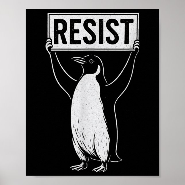Funny Resistent Penguin Activism Graphic Design Vi Poster (Framsidan)
