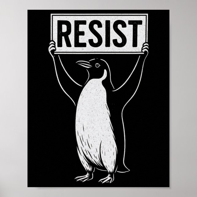 Funny Resistent Penguin Activism Graphic Design Vi Poster (Framsidan)