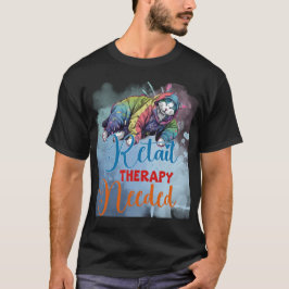 Funny "Retail Therapy Needed" Shopping Cat  ✨🛍️🐈 T Shirt