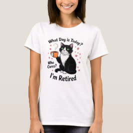 Funny Retired Cat Tea Relaxed Humor T Shirt