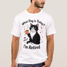 Funny Retired Cat Tea Relaxed Humor