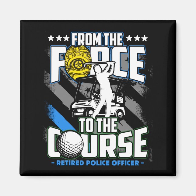 Funny Retired Lice Officer Golf Retirement Gift  Magnet (Framsidan)