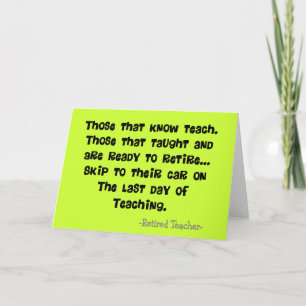 Funny Retired Teacher Gifts Kort