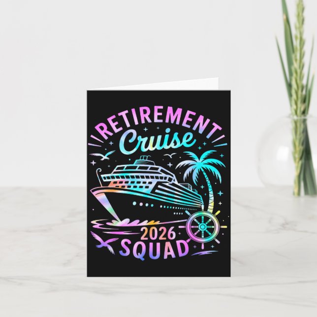 Funny Retirement Cruise 2026 Squad Tie Dye Retired Kort (Framsida)