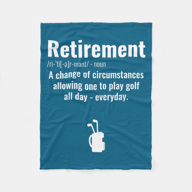 Funny Retirement Golf Quote Retired Golfers Golfin Fleecefilt (Framsidan)