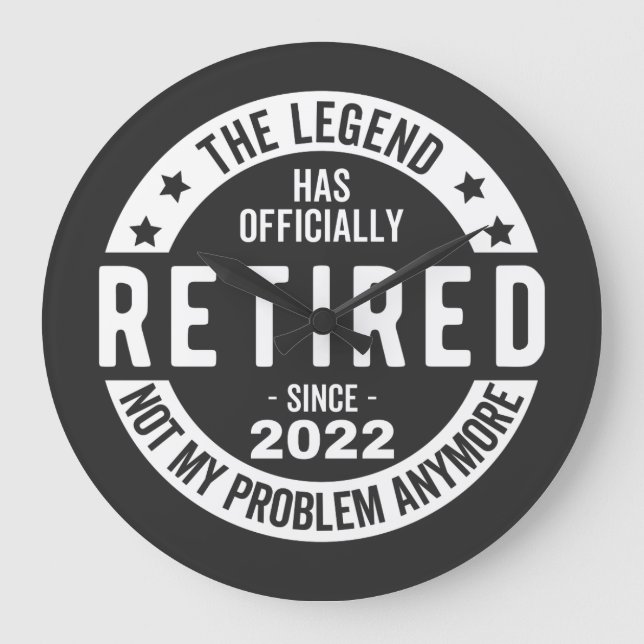 funny retirement, retired, retired firefighter, re stor klocka (Framsida)