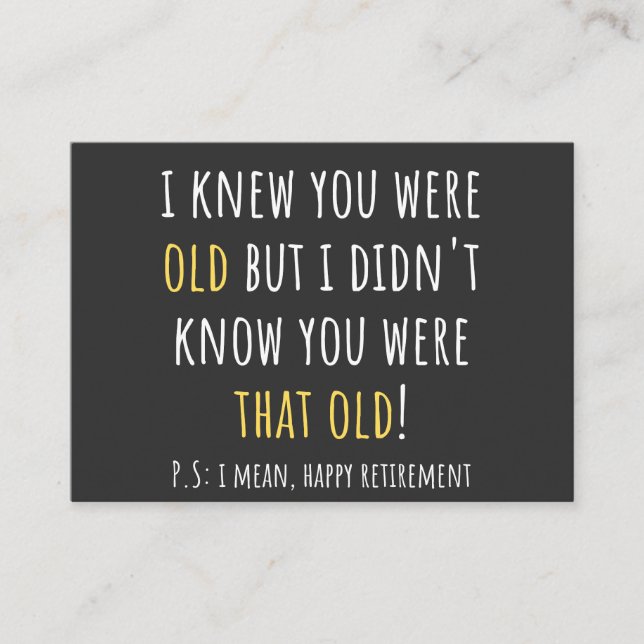 funny retirement, retired, retired teacher, retire visitkort (Framsida)
