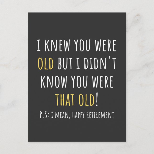 funny retirement, retired, retired teacher, retire vykort (Framsida)